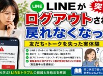 LINEが突然ログアウトされ、友だちやトーク履歴を失った実体験を説明するWELL記事用サムネイル