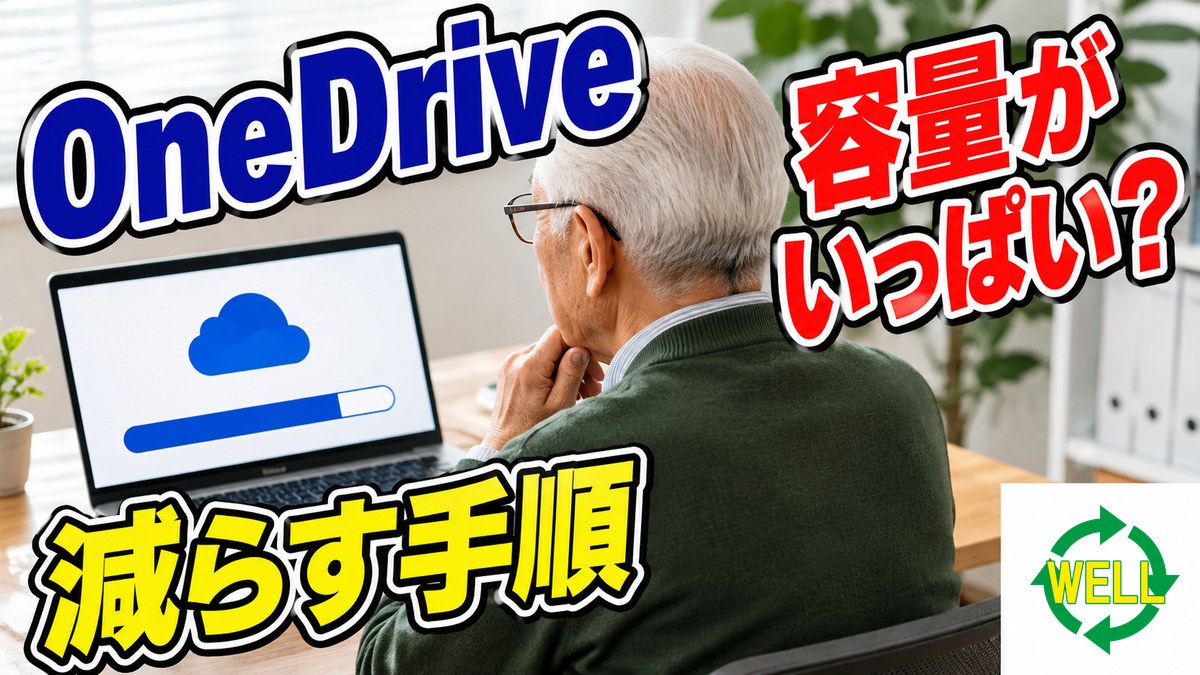 OneDriveの容量がいっぱいになった時に減らす手順