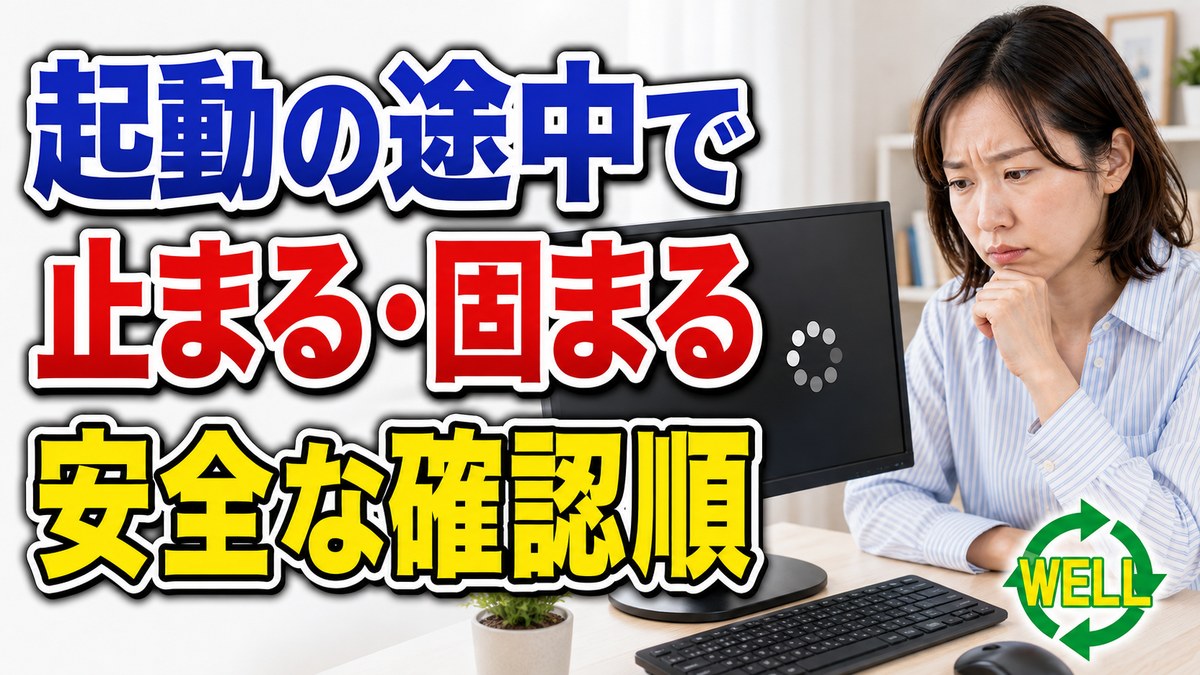 パソコンが起動途中で止まる時の安全な確認順