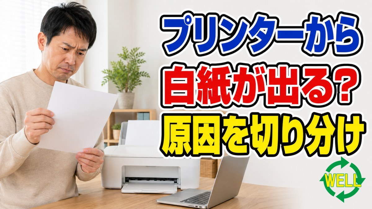 プリンターから白紙が出る原因の切り分け