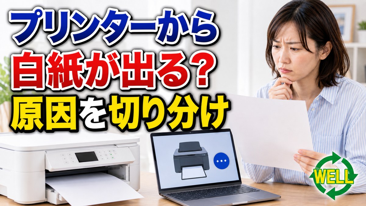 プリンターから白紙が出る原因の切り分け
