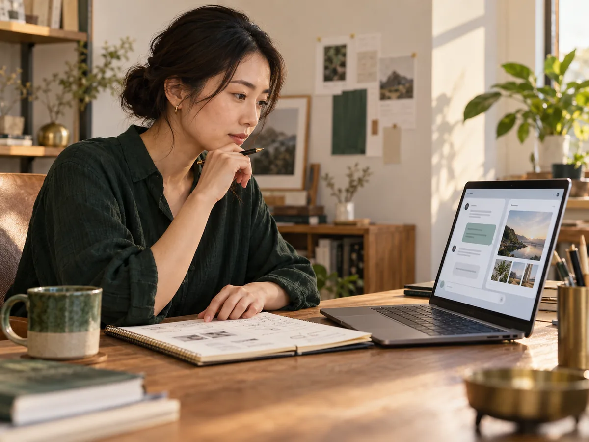 AIチャットの下書きを確認しながらWeb発信を考える小規模事業者